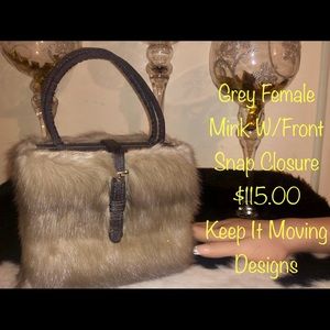 Grey Male Mink Hand Made “Eco~Friendly” Handbag